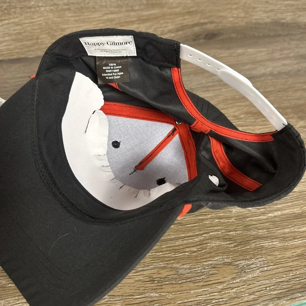 Happy Gilmore Just Tap It In Golf Hat Black Snapback Rope Cap Adjustable NWT